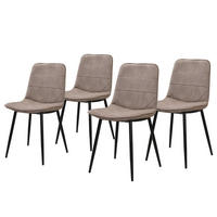 POLSTERSTUHL - 4er-Set - Taupe/Schwarz, Textil/Metall (47/84/52cm) - home24