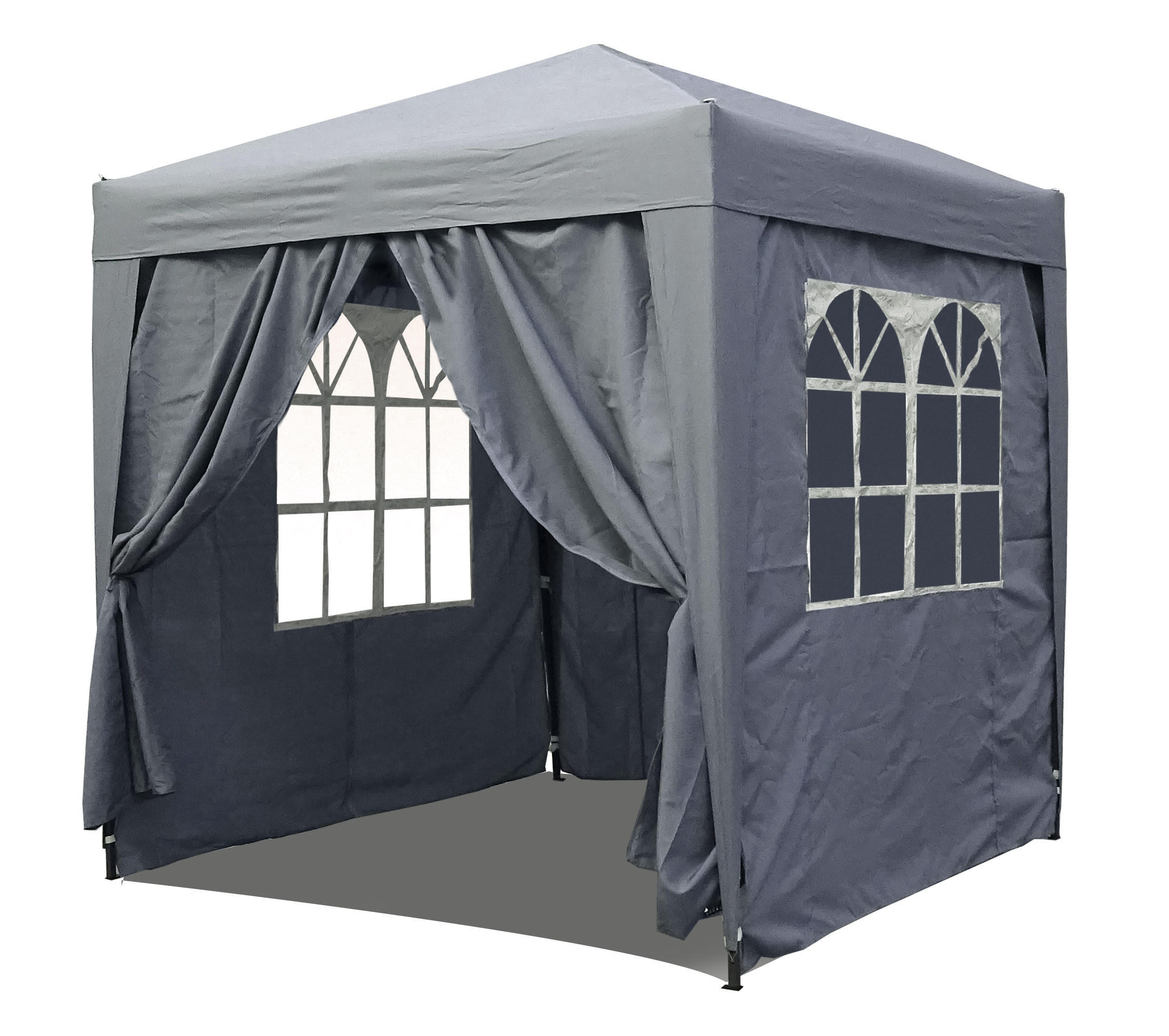 FALTPAVILLON 2,5x2,5m Smoky Grau - Grau, Metall (250/245/250cm) - QUICK STAR
