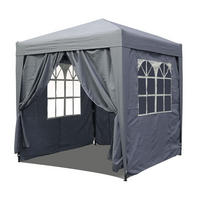 FALTPAVILLON 2,5x2,5m Smoky Grau - Grau, Metall (250/245/250cm) - QUICK STAR