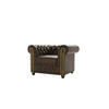 CHESTERFIELD-SESSEL Flux Dunkelbraun Microfaser Vintageoptik - Dunkelbraun/Braun, Holz/Textil (94/72/86cm) - S-Style Möbel