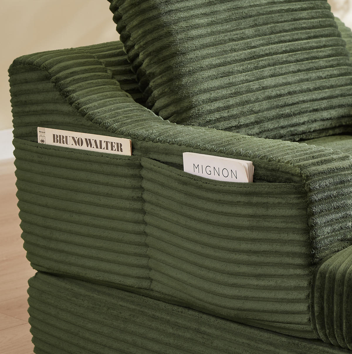 SESSEL ausziehbar Grün mit Doppelschicht-Design - Grün, Textil (162/68/100cm) - Meubliv