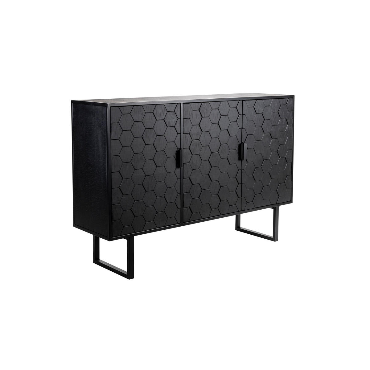 SIDEBOARD Linc Schrank Hoch Schwarz - Schwarz, Holz (135/90/36cm) - Housecraft Living