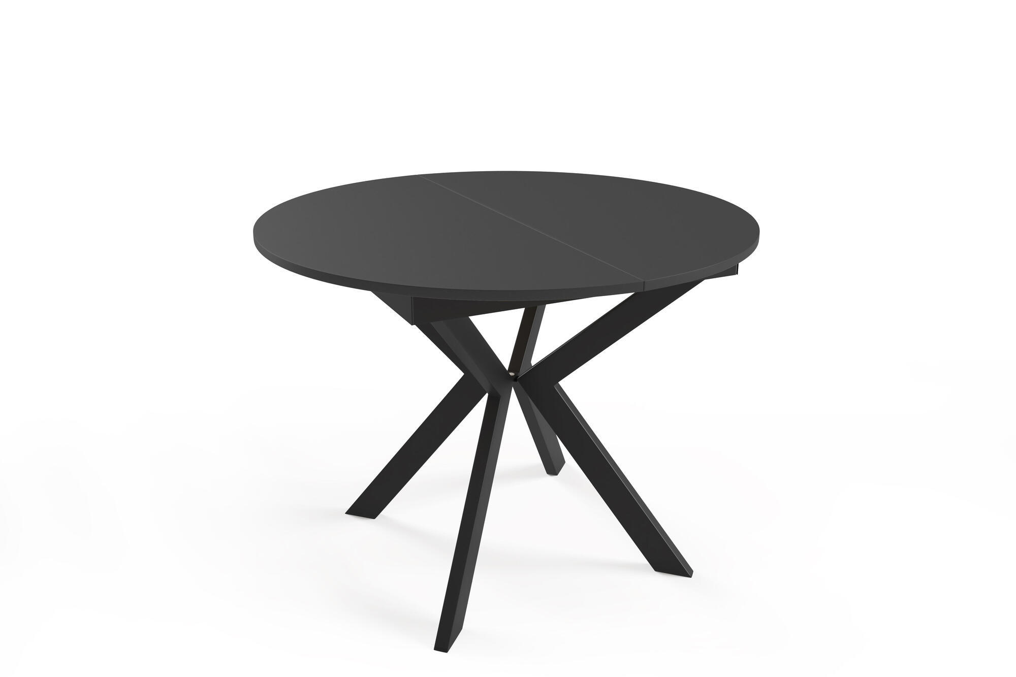 ESSTISCH LEIA Schwarz 100x138x78 cm - Schwarz, Holzwerkstoff (138/100/78cm) - FURNLUX
