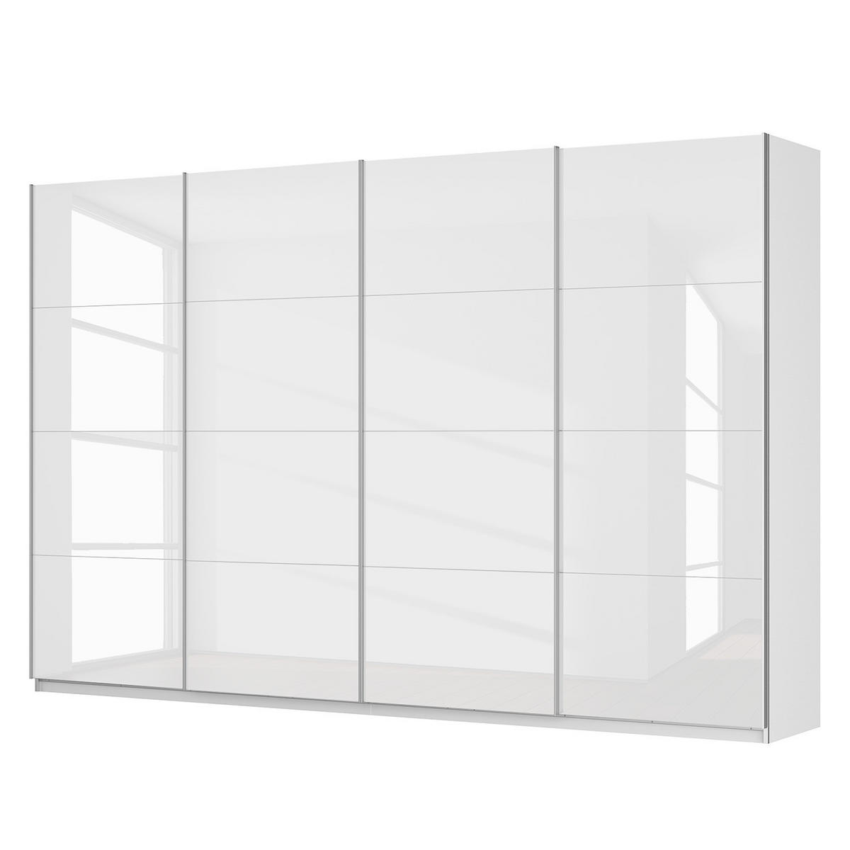 SCHWEBETÜRENSCHRANK - Weiß Hochglanz/Weiß, Holzwerkstoff (360/236/68cm) - home24