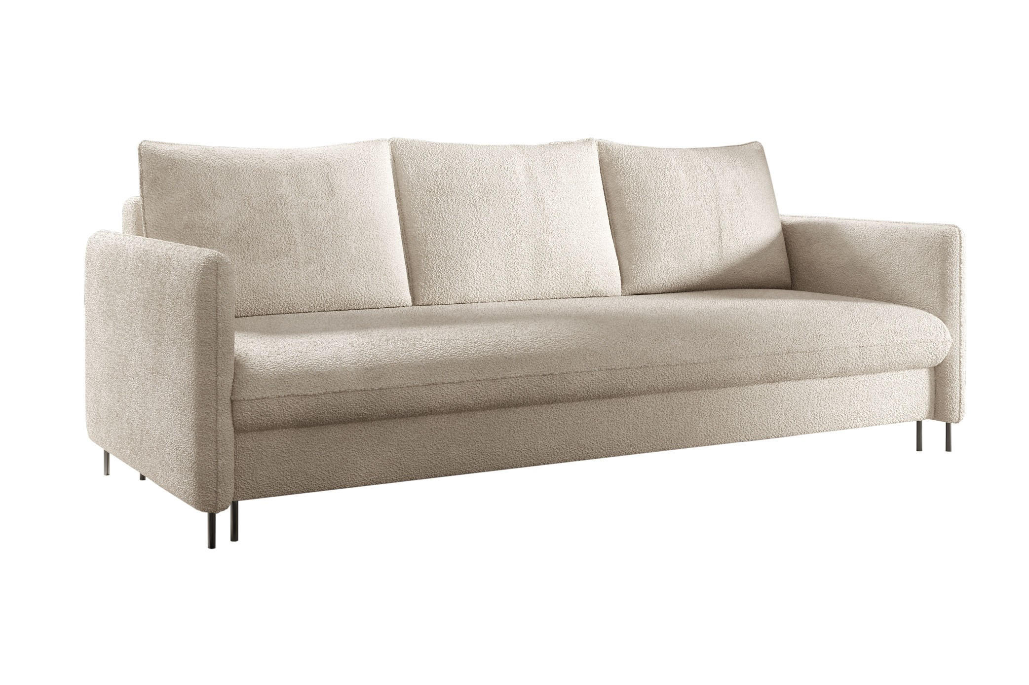 SCHLAFSOFA Belis Boucle in Beige - Beige, Holzwerkstoff/Textil (216/95/91cm) - Bettso