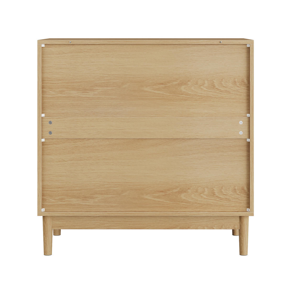 SIDEBOARD eichen-optik & latten-design mit 3 schubladen & goldgriffen - Eichefarben, Holzwerkstoff (80/80/39cm) - Urban Meuble