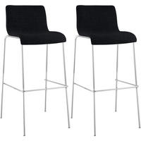 BARHOCKER 2 Stoff Schwarz - Chromfarben/Schwarz, Textil/Metall (43/100/48cm) - CLP