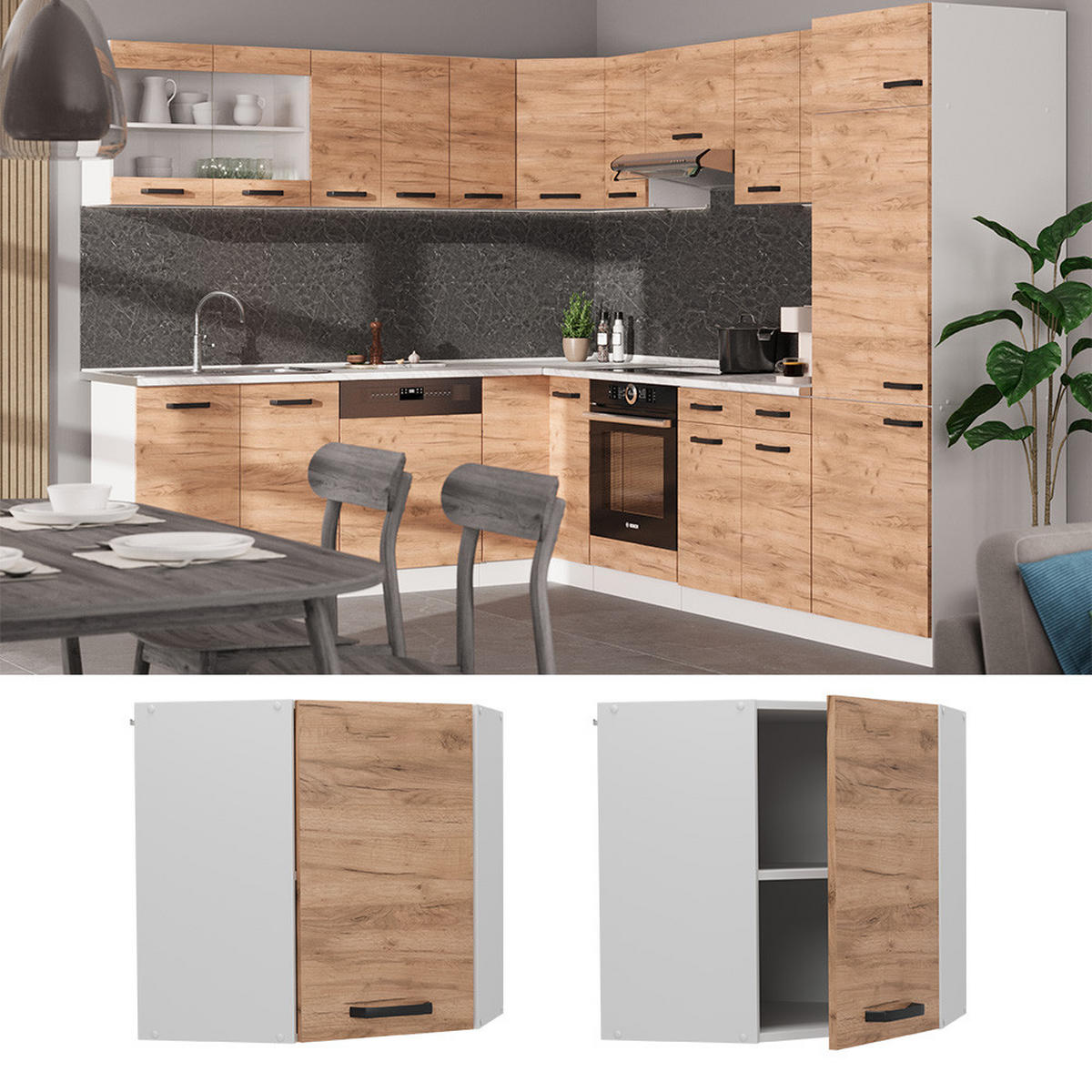 Honigeiche/Weiß, Holzwerkstoff (57/60/34.1cm) - Vicco