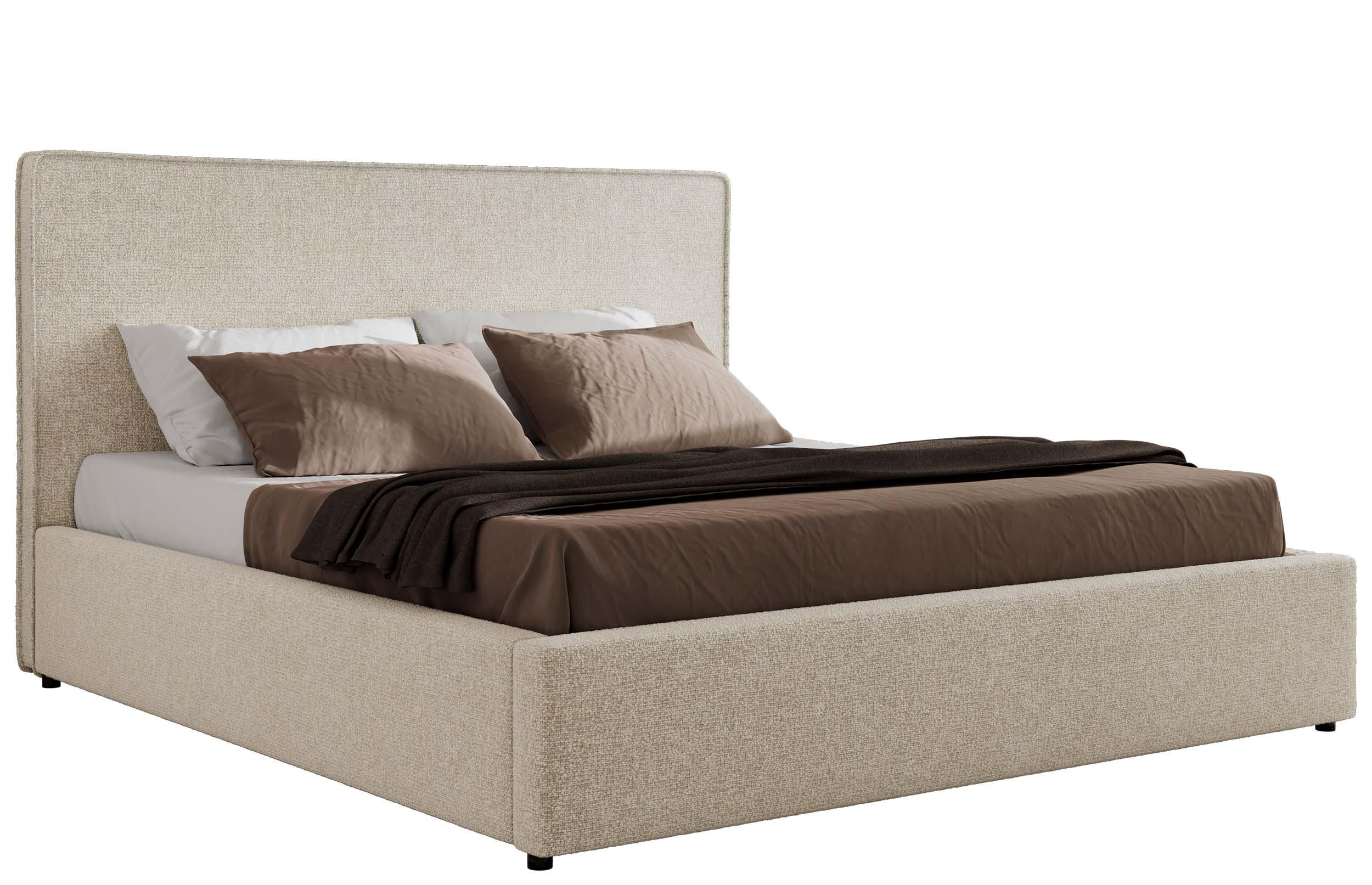 POLSTERBETT CORIVO CLASSIC 200/200 - Creme Strukture - Multipocket-Matratze - Creme, Textil (200/200cm) - MKS