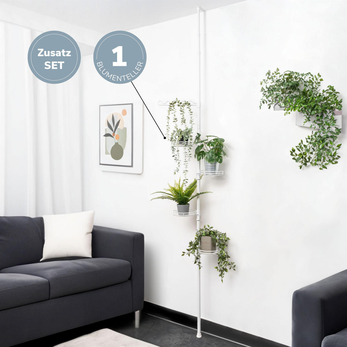 ZUSATZ-PFLANZENTELLER, weiß - Weiß, Metall (19/19/4.5cm) - bremermann