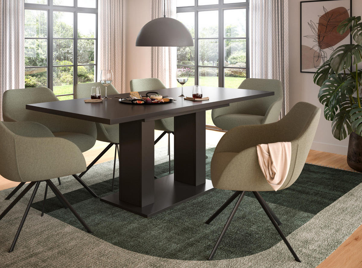 ESSTISCH grau, Küchentisch ausziehbar 150 - 190 cm - Grau, Holzwerkstoff/Metall (150/90/76cm) - Inn.Furn