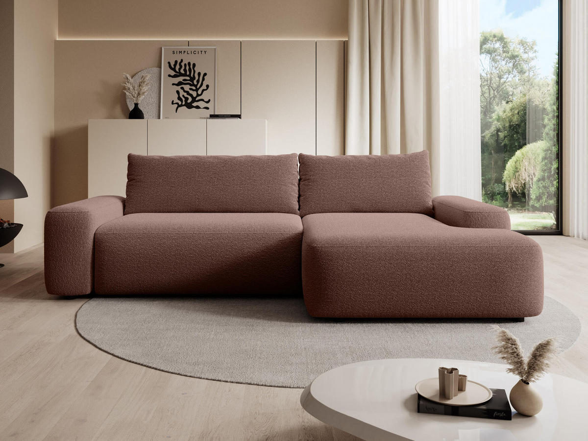 ECKSOFA LOOP Braun 264x162x87 cm - Braun, Textil (264/162cm) - FURNLUX