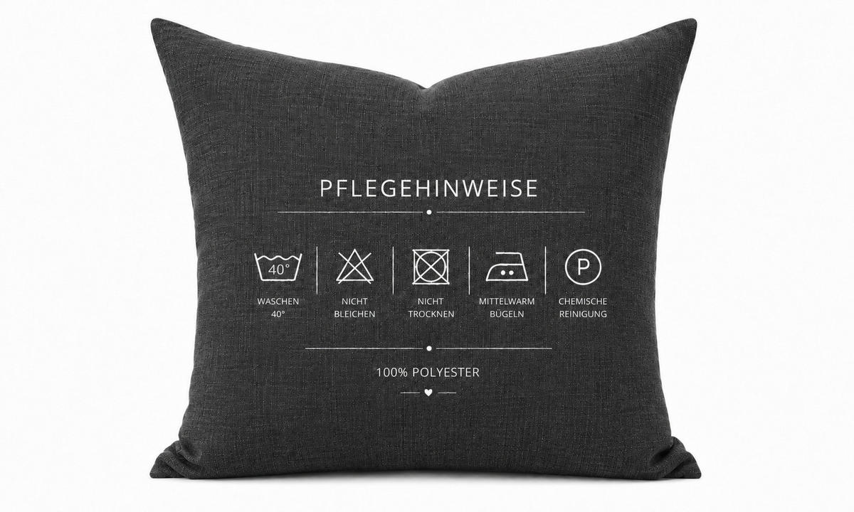 KISSENBEZUG Leinenoptik 50/50 cm Anthrazit - Anthrazit, Textil (50/50cm) - TiborTex