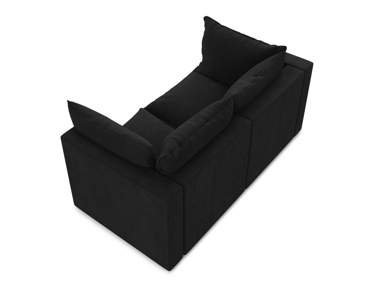 2-SITZER SOFA Strukturstoff Schwarz - Schwarz, Holzwerkstoff/Kunststoff (180/77/90cm) - Makamii