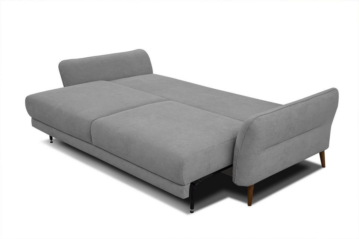 SOFA FIGARI 3-Sitzer mit Schlaffunktion, grau - Braun/Grau, Holz/Textil (232/90/107cm) - Courtois Laville