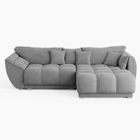 ECKSOFA LARGO Rechts Grau Velours-Stoff L-Form Couch mit Schlaffunktion & Bettkasten - Schwarz/Grau, Holz (285/180cm) - Barchello