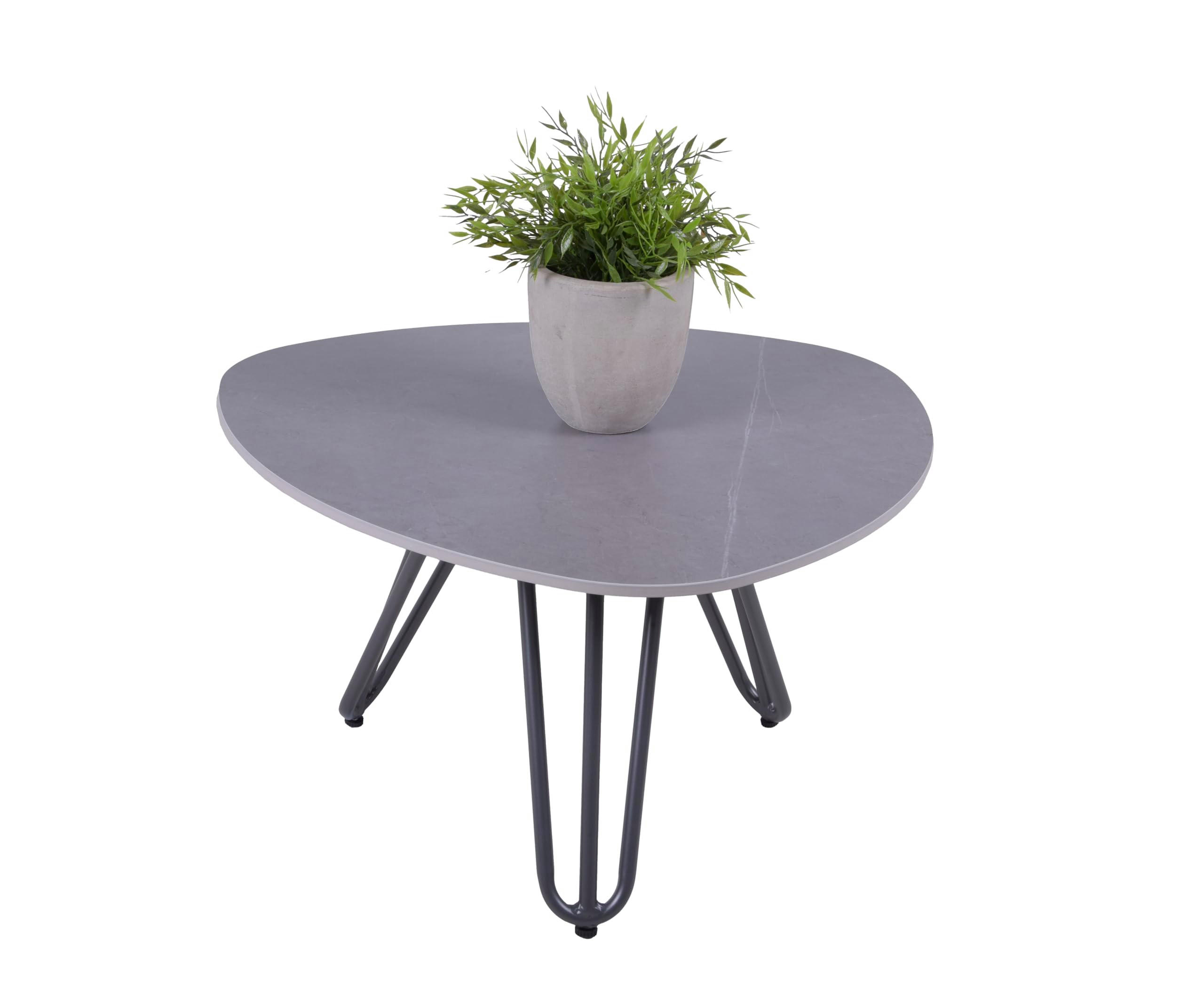 GARTENTISCH Kalle 68 cm Terrassentisch - Grau, Metall (68/68/39cm) - DELUKE