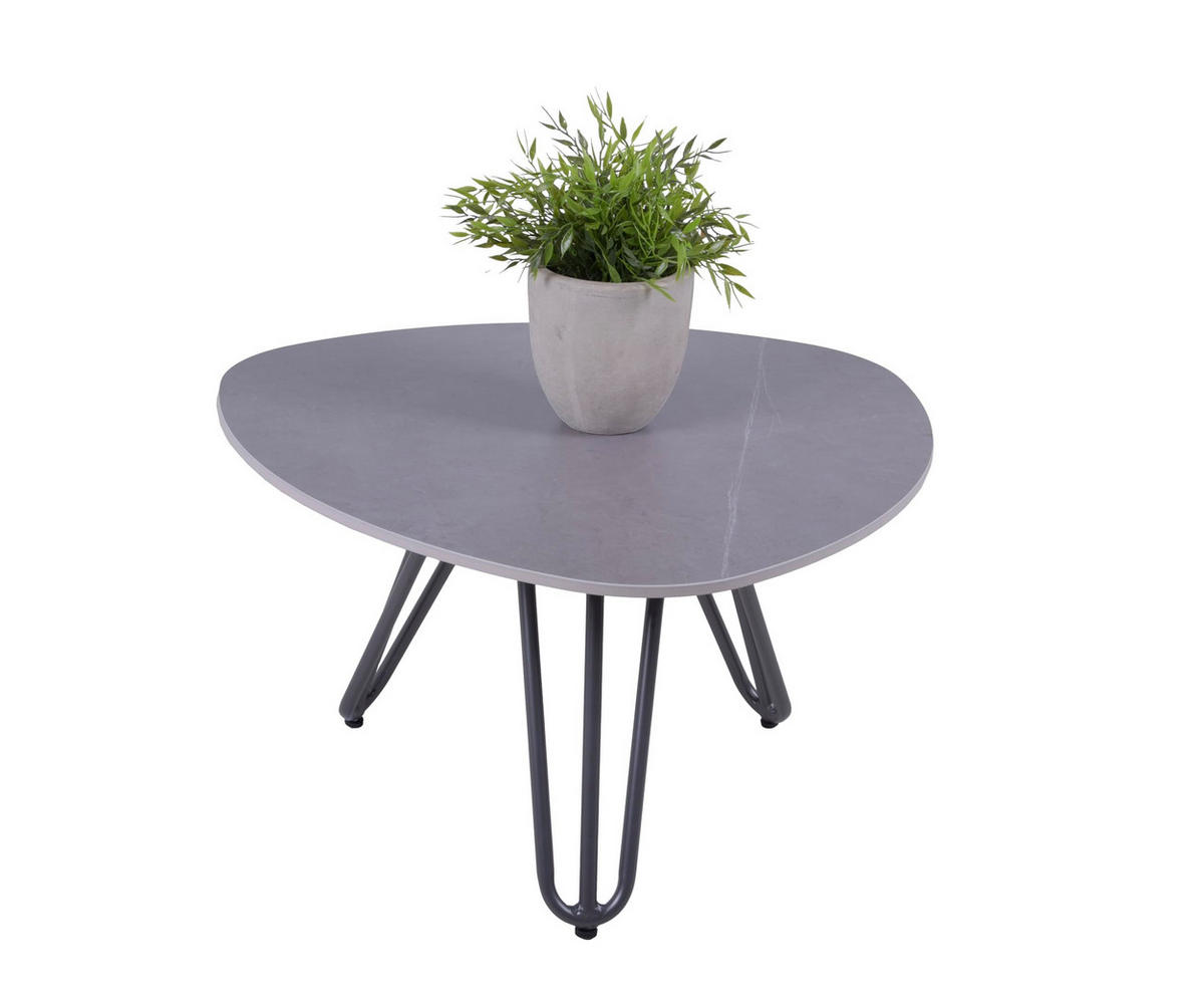 GARTENTISCH Kalle 68 cm Terrassentisch - Grau, Metall (68/68/39cm) - DELUKE