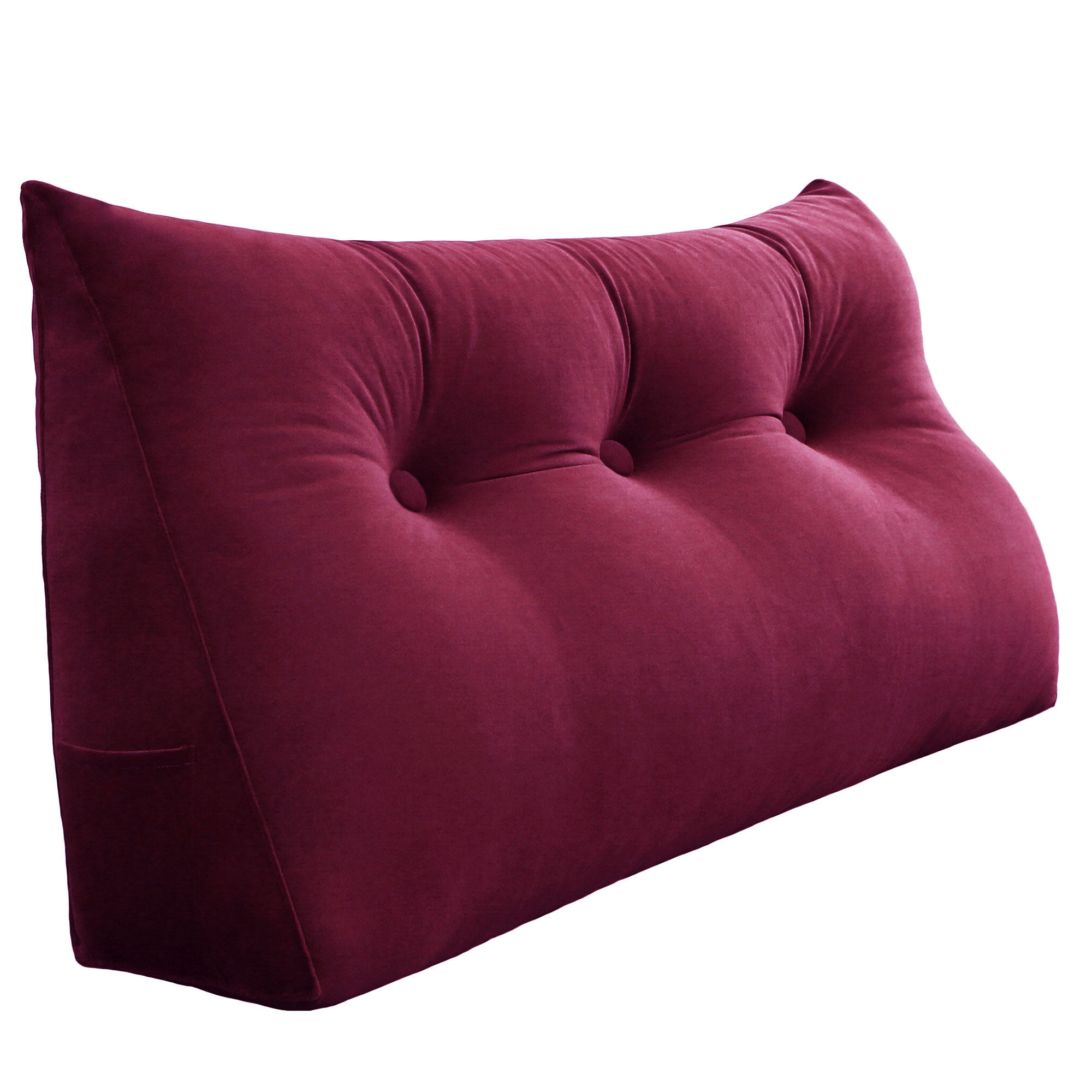 RÜCKENKISSEN für Bett Samt Bordeaux 100 cm - Bordeaux, Textil (50/100cm) - Vercart