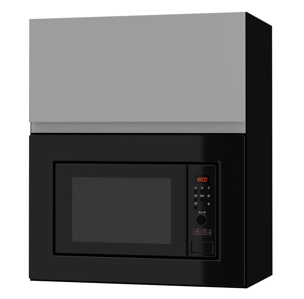 MIKROWELLENUMBAUSCHRANK Avellino W2MK/60 dust grey Acryl matt / Schwarz 60 / 32,5 / 72cm - Schwarz/Grau, Holz/Holzwerkstoff (60/72/32.5cm) - Feldmann-Wohnen