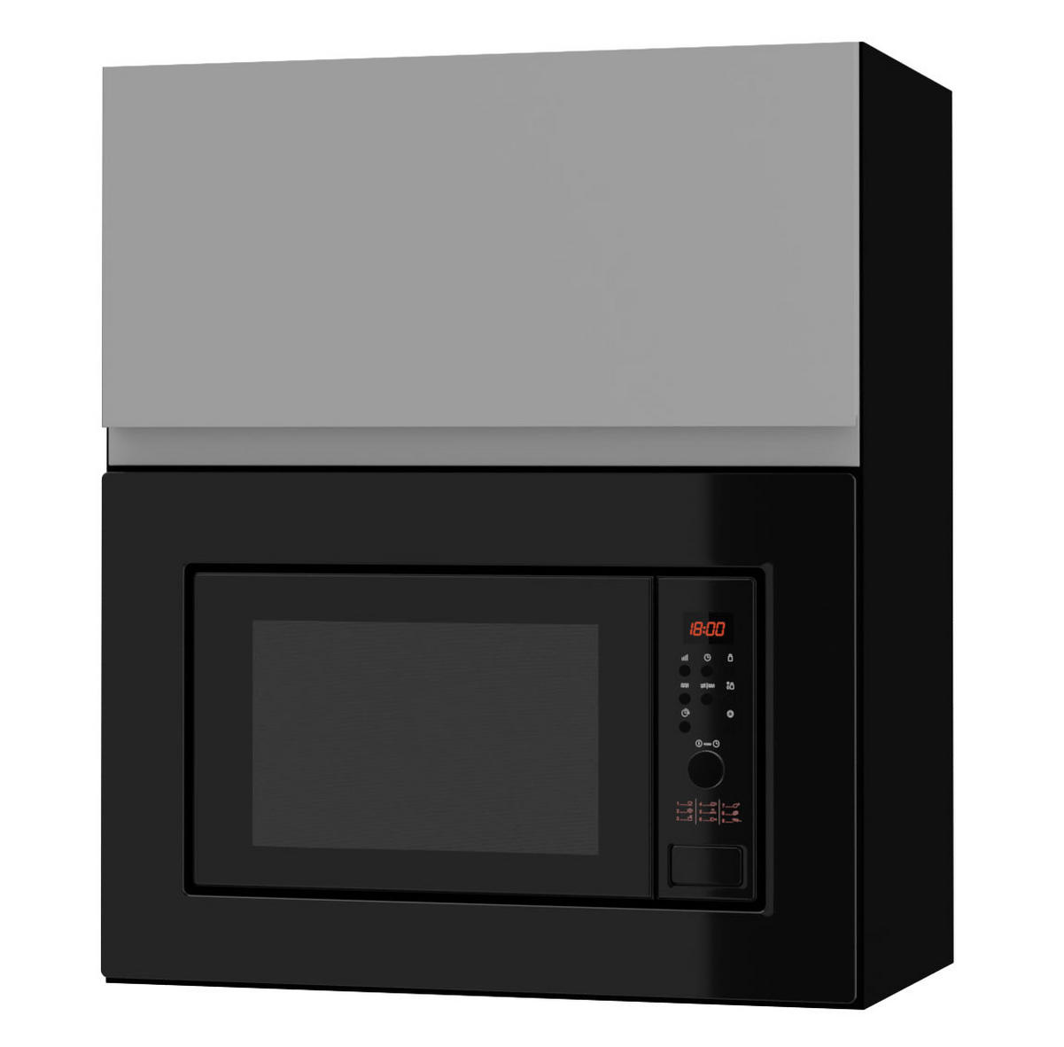 MIKROWELLENUMBAUSCHRANK Avellino W2MK/60 dust grey Acryl matt / Schwarz 60 / 32,5 / 72cm - Schwarz/Grau, Holz/Holzwerkstoff (60/72/32.5cm) - Feldmann-Wohnen