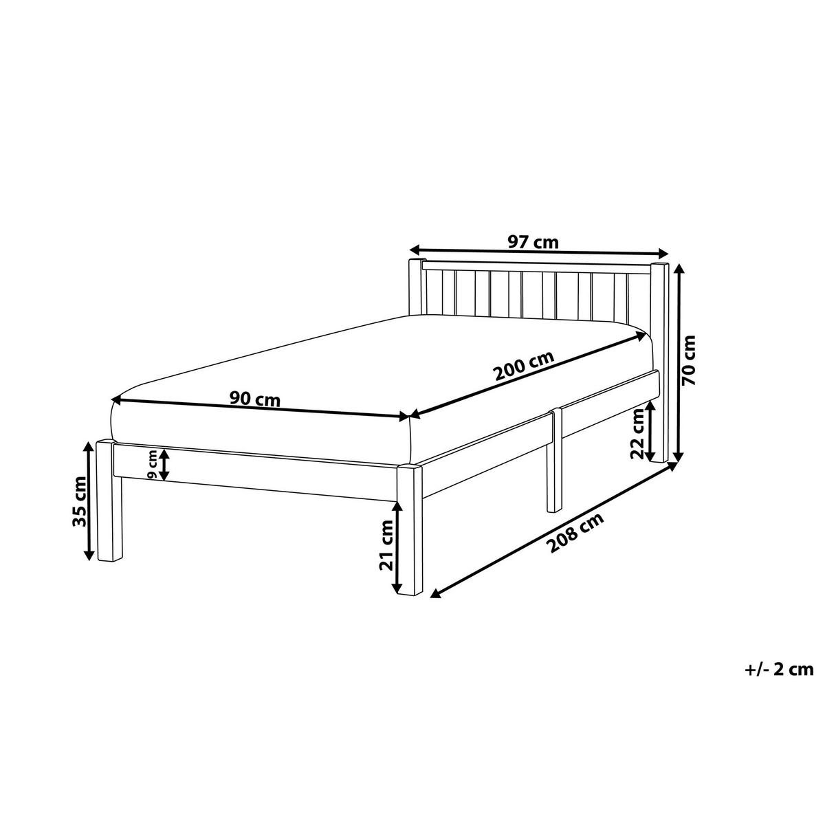 HOLZBETT 90/200cm Weiß Florac - Weiß, Holz (90/200cm) - Beliani