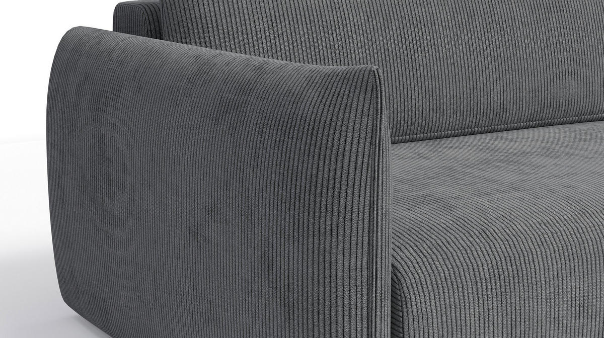 ECKSOFA TAUER 3-Sitzer links, dunkelgrau - Dunkelgrau/Schwarz, Holz/Textil (248/173cm) - Courtois Laville