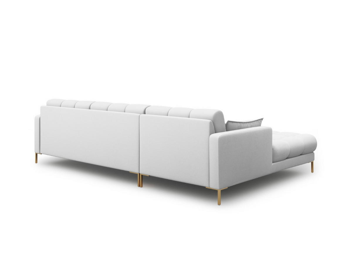 ECKSOFA links Mamaia aus strukturiertem Stoff hellgrau 5 Sitzplätze - Hellgrau, Textil (185/293cm) - Micadoni