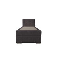 BOXBETT ZILANO 1 mit Matratze H3 und Topper 90x200 Cosmic 97 rechts - Grau, Holz/Textil (90/200cm) - Bedante