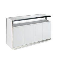 SIDEBOARD Weiß Stahl 140/40/85 cm - Edelstahlfarben/Weiß, Holz/Metall (140/85/40cm) - ANGEL CERDA