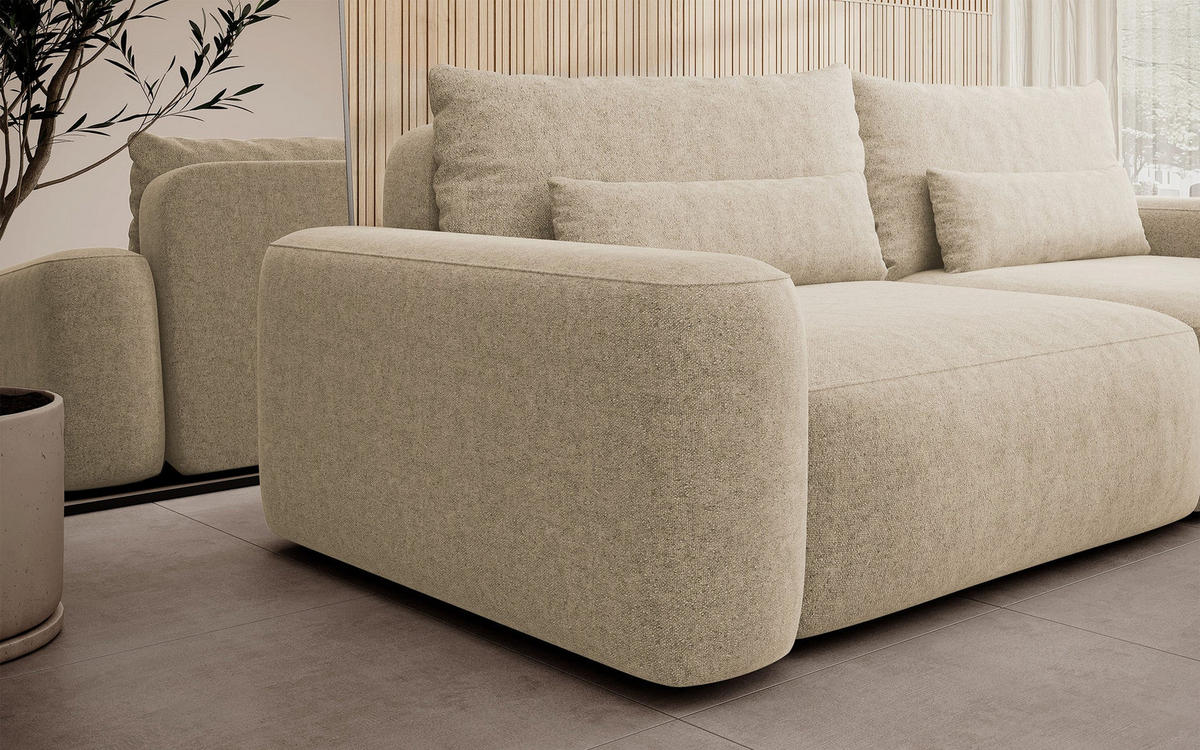 POHOVKA Carnos Béžová 3-místná - černá/béžová, textil/plast (257/82/105cm) - Selsey