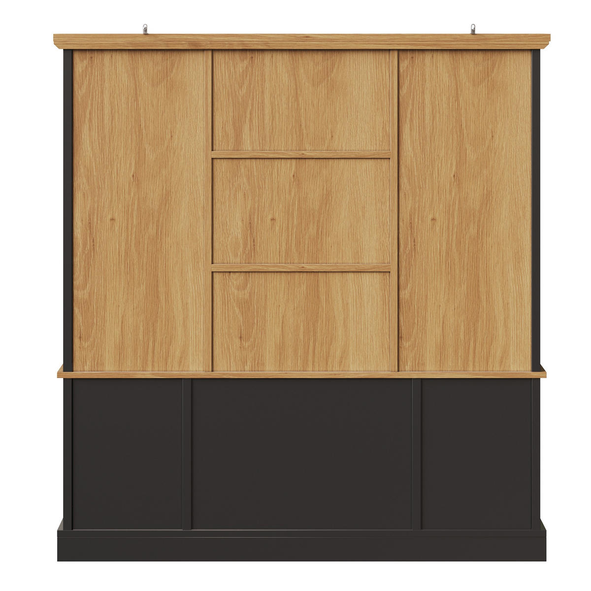 KÜCHENSCHRANK 140x185Cm 6 Schubladen Glastüren - Schwarz, Holzwerkstoff (140/185/40cm) - FLIEKS