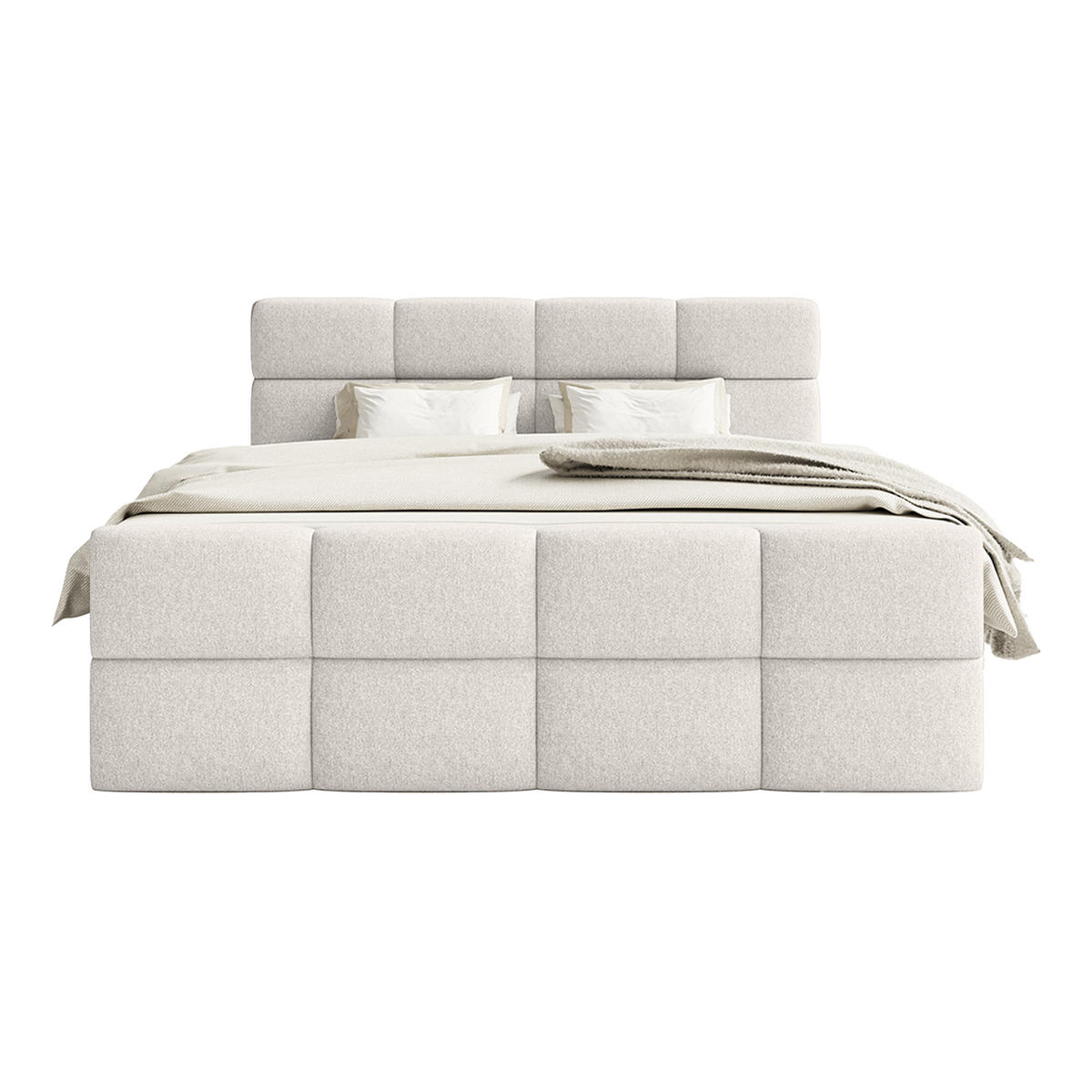 BOXSPRINGBETT ALZEA 160x200 cm, Weiß - Weiß, Textil (160/200cm) - Fedve