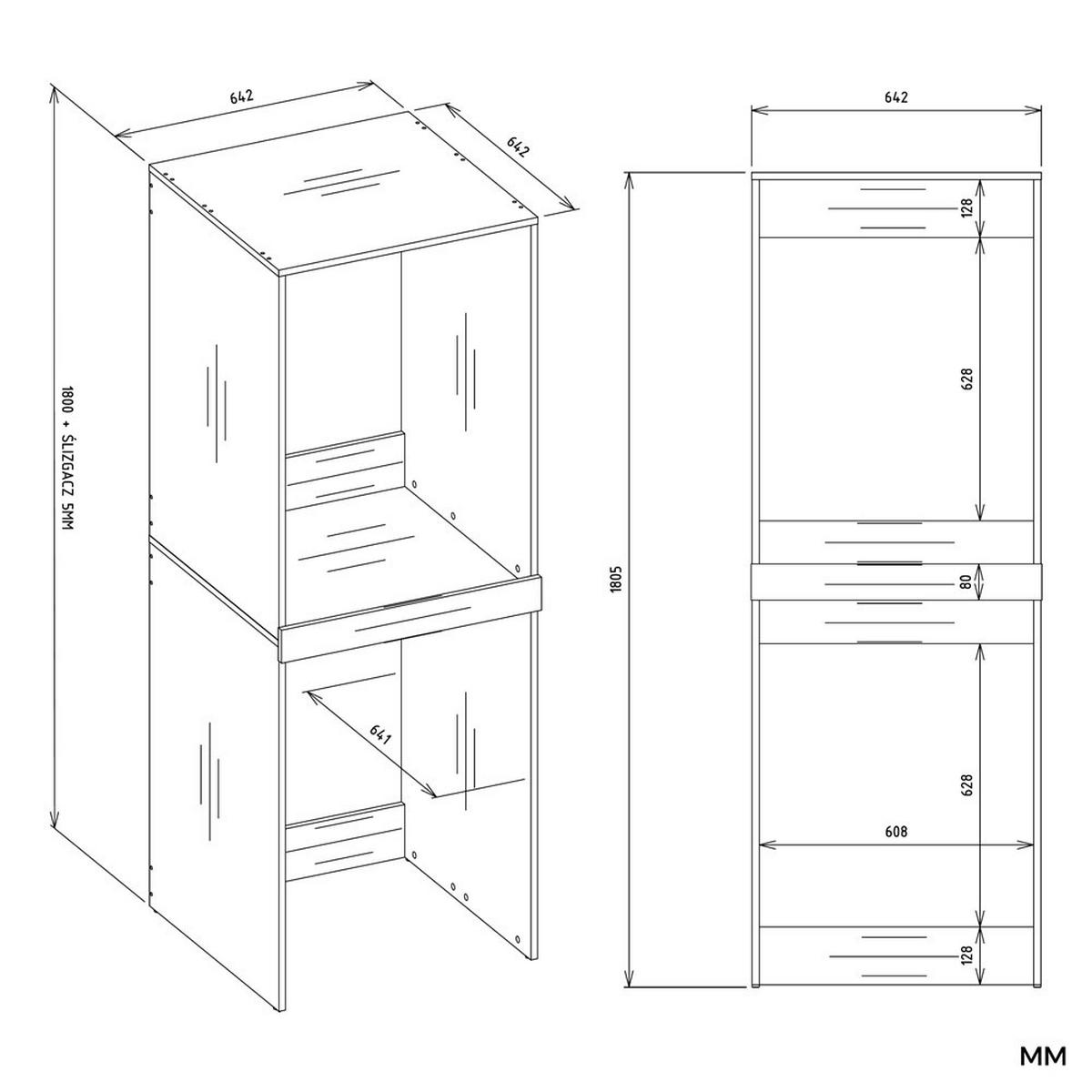 WASCHMASCHINENUMBAUSCHRANK C1 Artisan 64/180/64 - Eiche Artisan, Holzwerkstoff (64/180/64cm) - RAUMHIRSCH FURNITURE