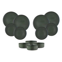 SERVICE Die Essentials Scandi - 12er-Set - Olive - Grün, Keramik (1/1/1cm) - Björn