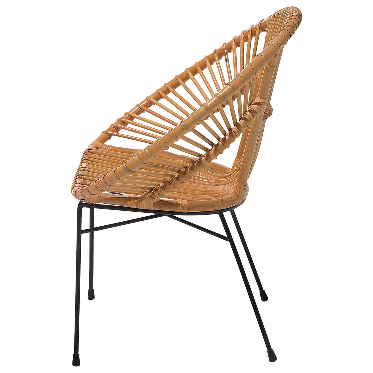 RATTANSTUHL Rattan Beige Sarita - Beige, Naturmaterialien/Metall (70/80/48cm) - Beliani