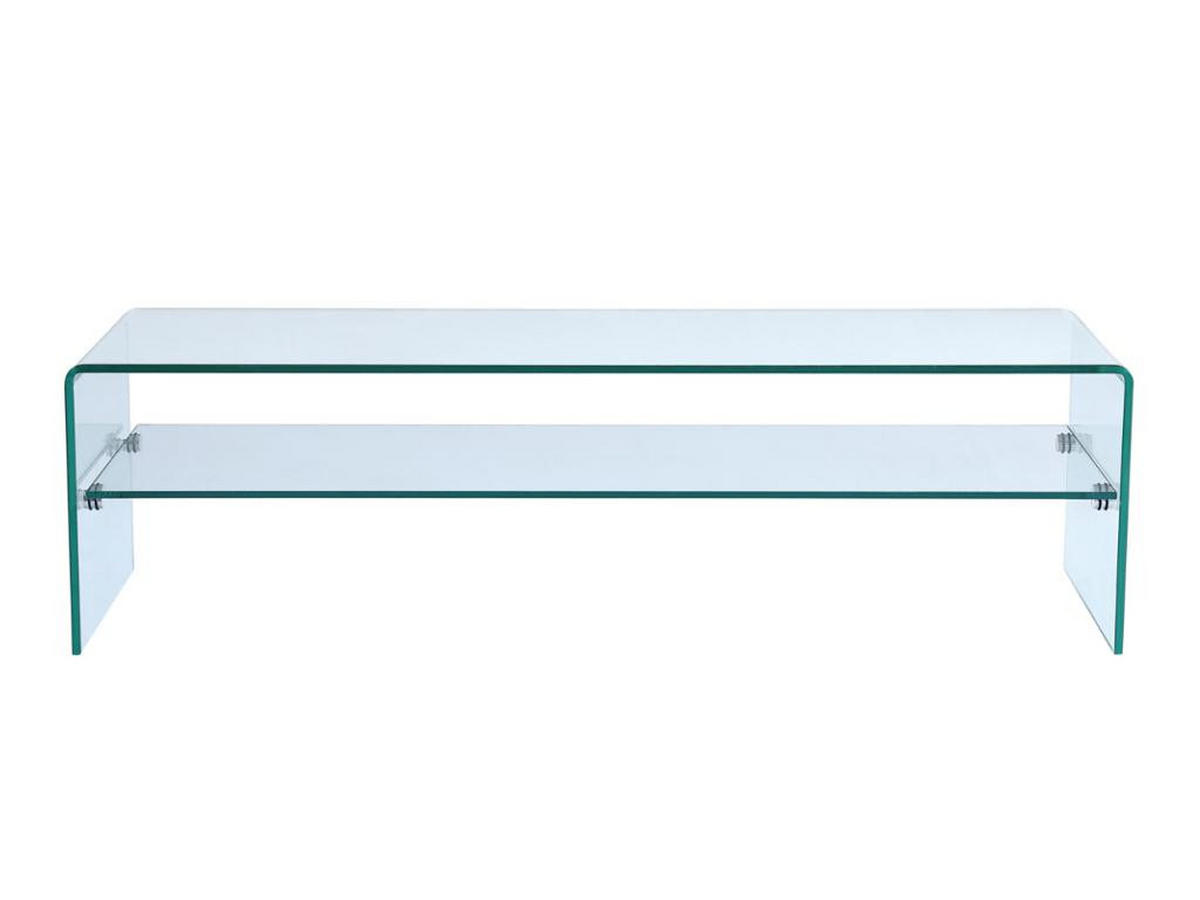 TV-MÖBEL mit 1 Ablage - Glas - STILEOS - Transparent, Glas (40/40/140cm) - Vente-Unique