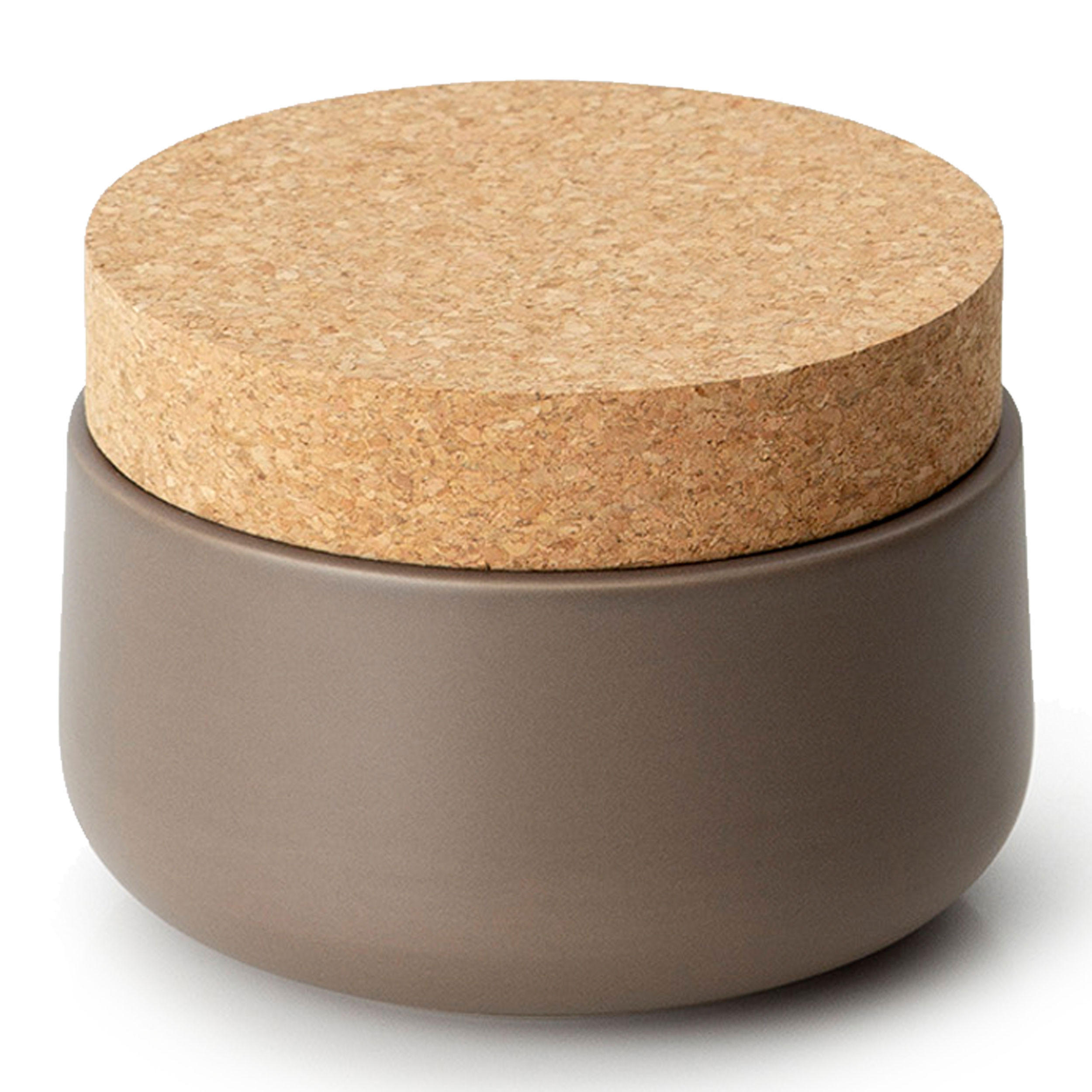 KERAMIKDOSE mit Korkdeckel, Matt Taupe, Ø 13 x 10 cm - Beige, Keramik (10/15/10cm) - Continenta