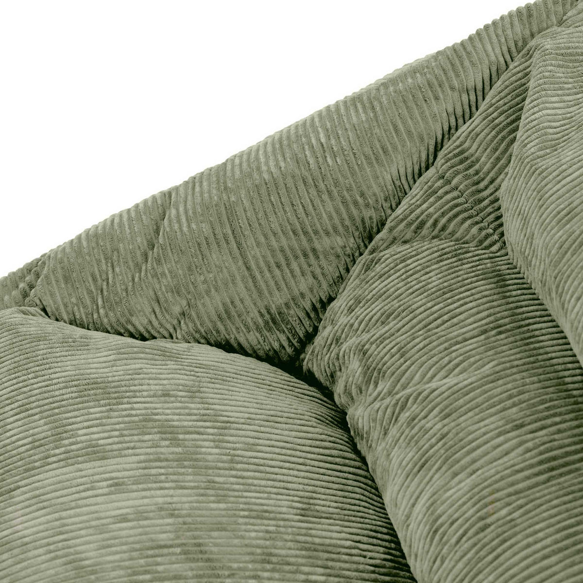 SITZSACK Sofa mit Sessel und rundem Hocker Cecilia - Salbeigrün, Textil (160/35/93cm) - icon
