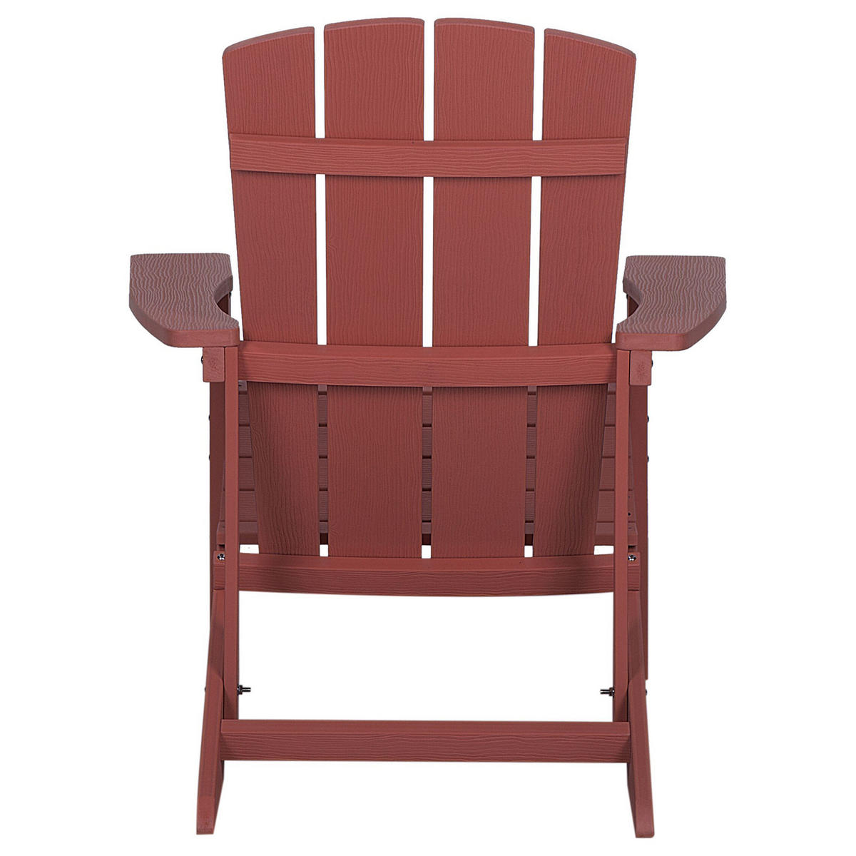 GARTENSTUHL mit Fußhocker Kunstholz rot Adirondack - Rot, Kunststoff (75/88/88cm) - Beliani