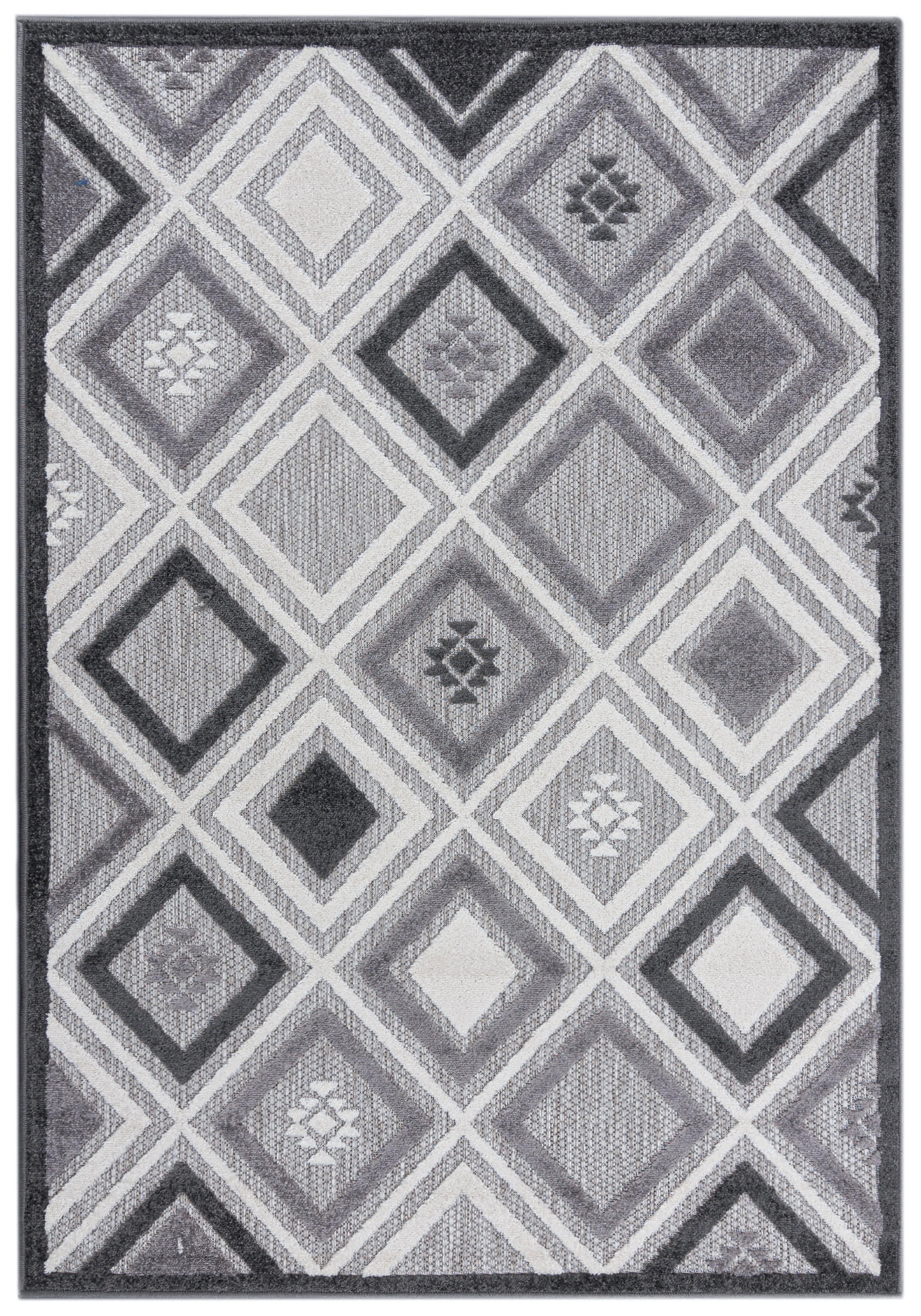TEPPICH In-Outdoor Grau Abstract - Kurzflor Rechteckig - 140 x 200 cm - Grau, Textil (140/200cm) - Mazovia