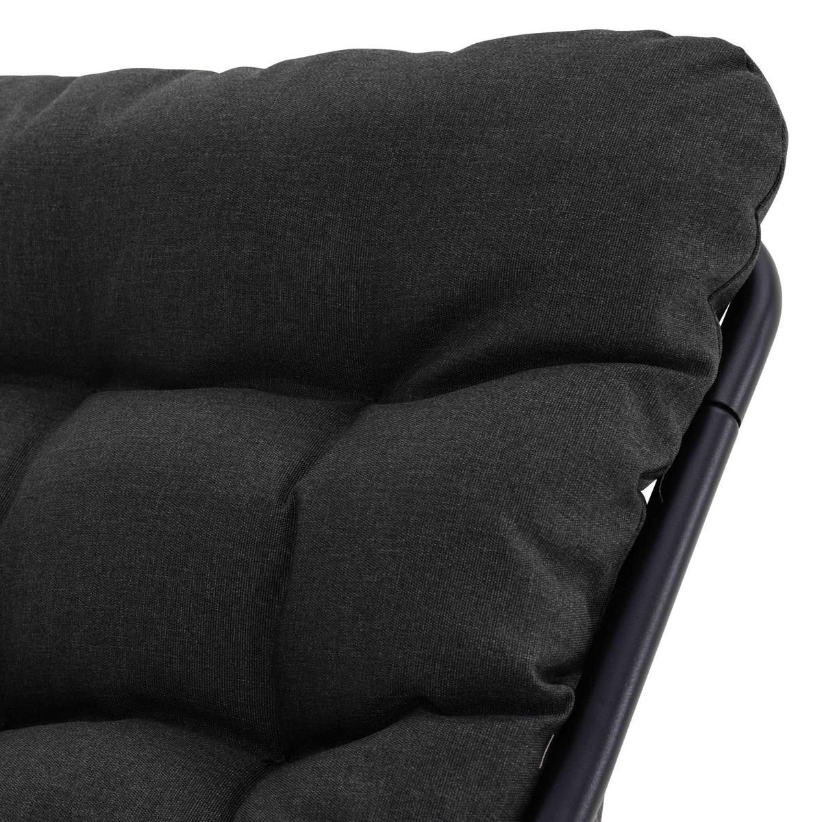GARTENSET 4-Sitzer, Schwarz - Schwarz, Textil - Oviala