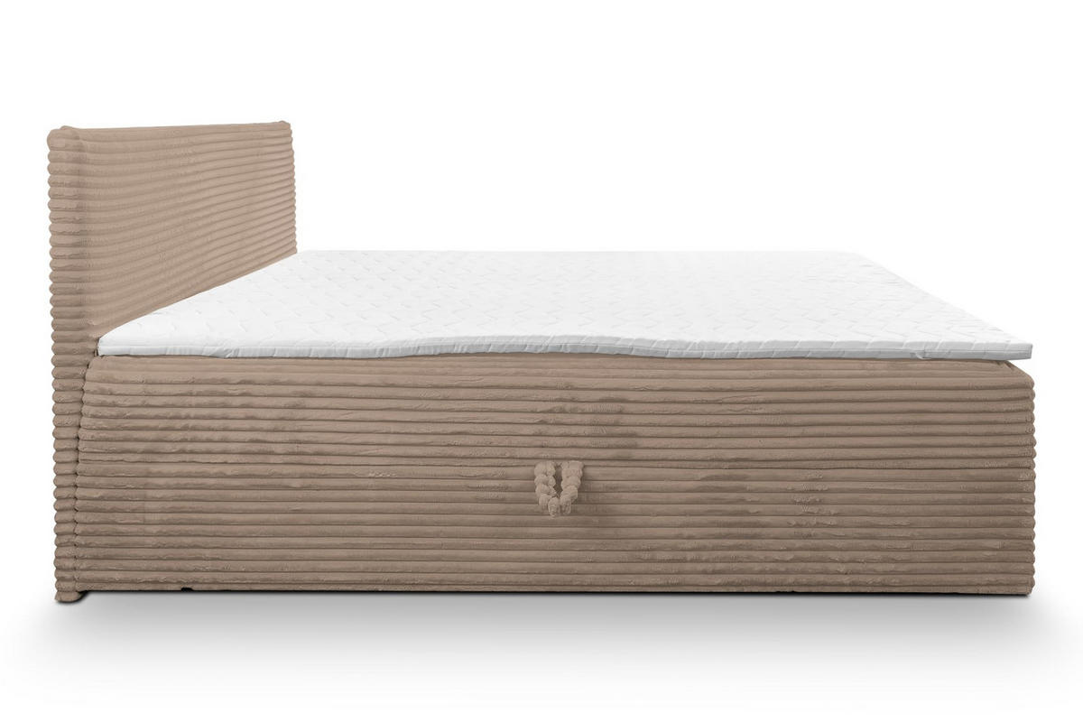BOXBETT TILLY mit zwei Bettkästen H2/H3 Matratze und Topper 160 x 200 cm - Braun, Holzwerkstoff (160/200cm) - VENASI MÖBEL