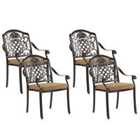 GARTENSTUHL 4er-Set Aluminium dunkelbraun Salento - Dunkelbraun, Metall (69/93/53cm) - Beliani