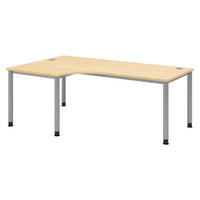 SCHREIBTISCH Serie-H Gestell: Silber 120/200/74 cm in Ahornfarben - Ahornfarben, Holzwerkstoff (120/200/74cm) - bümö