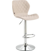 BARHOCKER Cora, Gestell Metall in Chromoptik, Stoff Creme - Chromfarben/Creme, Textil/Metall (47/100/51cm) - TPFLiving