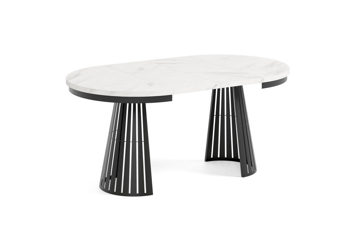 ESSTISCH Cone Bis - Weiß Hochglanz/Schwarz, Holzwerkstoff/Metall (100/100/76cm) - Meblini