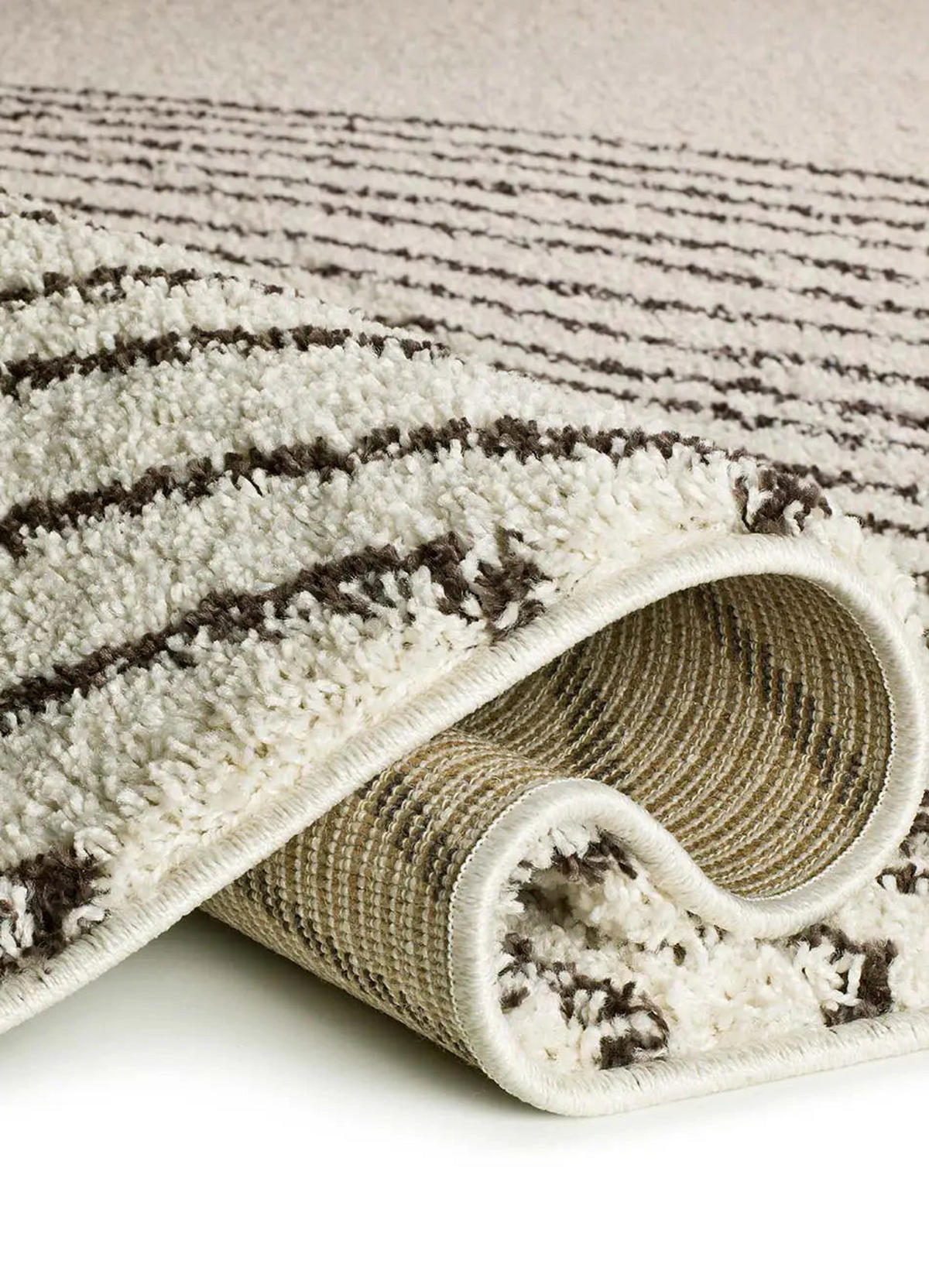 HOCHFLORTEPPICH Weiß / Schwarz Lush 160/230 cm - Schwarz/Weiß, Naturmaterialien/Textil (160/230cm) - Atticgo