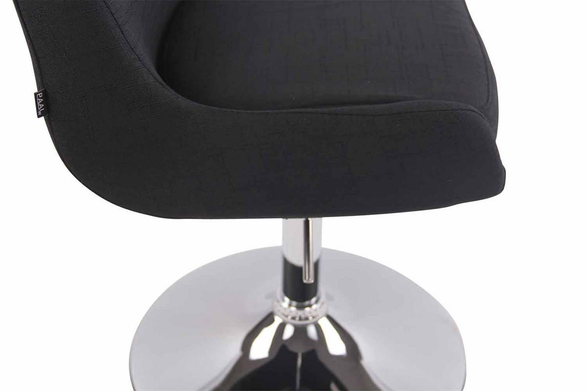 DREHSTUHL Stoff schwarz - Chromfarben/Schwarz, Textil/Metall (43/71/50cm) - CLP