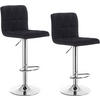 BARHOCKER 2er Set, drehbar, Leinen, Schwarz - Silberfarben/Schwarz, Textil/Metall (44/92/38.5cm) - Woltu